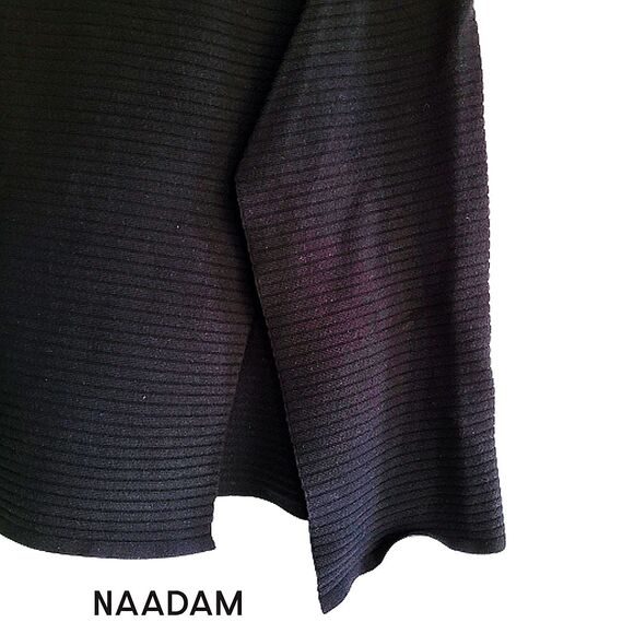 NAADAM NEW Asymmetrical Silk/Cashmere Rib Slit Midi Knit Skirt M - Picture 6 of 12